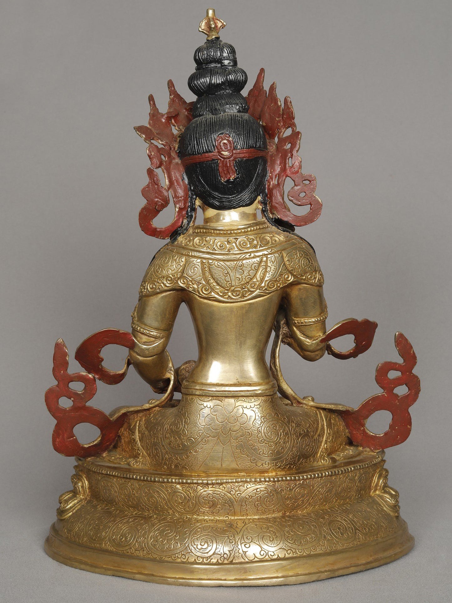 13" Tibetan Buddhist Deity Vajrasattva Copper Statue from Nepal | Buddha Copper Statue