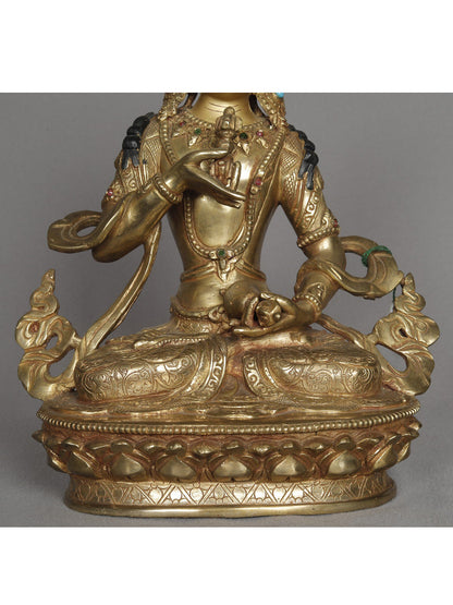 10" Tibetan Buddhist Deity Vajrasattva From Nepal | Copper Statue | Decorative Copper Idol | Copper Statue For Temple