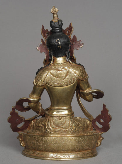 10" Tibetan Buddhist Deity Vajrasattva From Nepal | Copper Statue | Decorative Copper Idol | Copper Statue For Temple