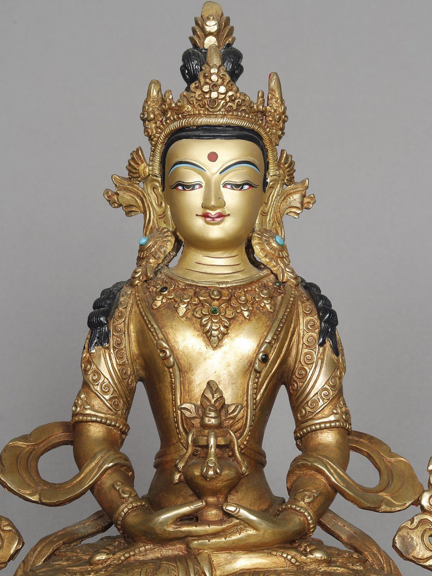 10" Copper Amitayu / Amitabha Buddha Statue From Nepal | Copper Statue | Decorative Copper Idol | Copper Statue For Temple