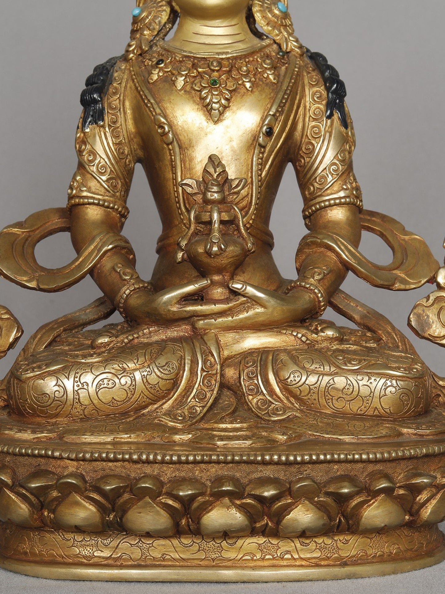 10" Copper Amitayu / Amitabha Buddha Statue From Nepal | Copper Statue | Decorative Copper Idol | Copper Statue For Temple