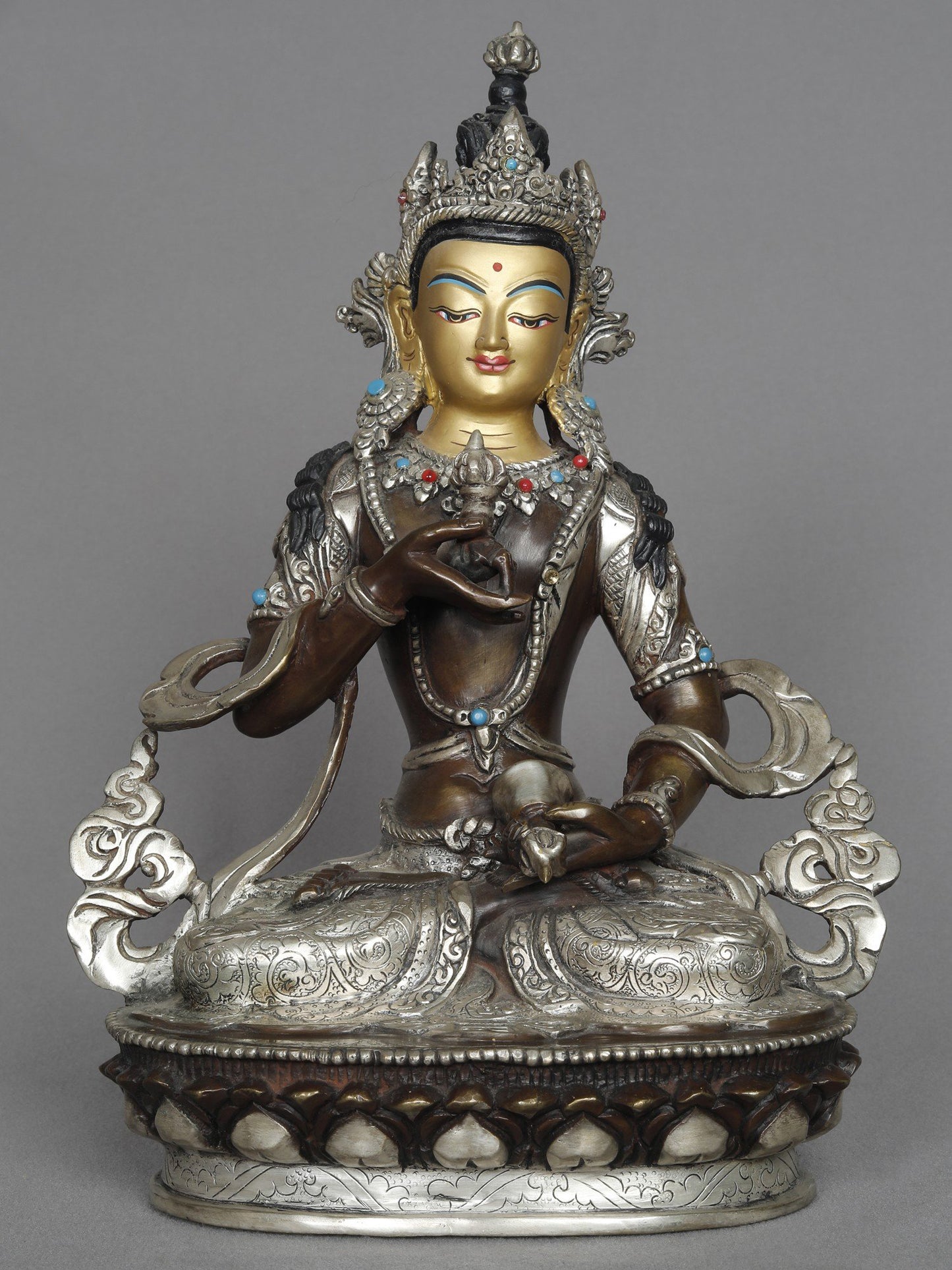 10" Tibetan Buddhist Deity Vajrasattva Attractive Statue From Nepal | Copper Statue | Decorative Copper Idol | Copper Statue For Temple