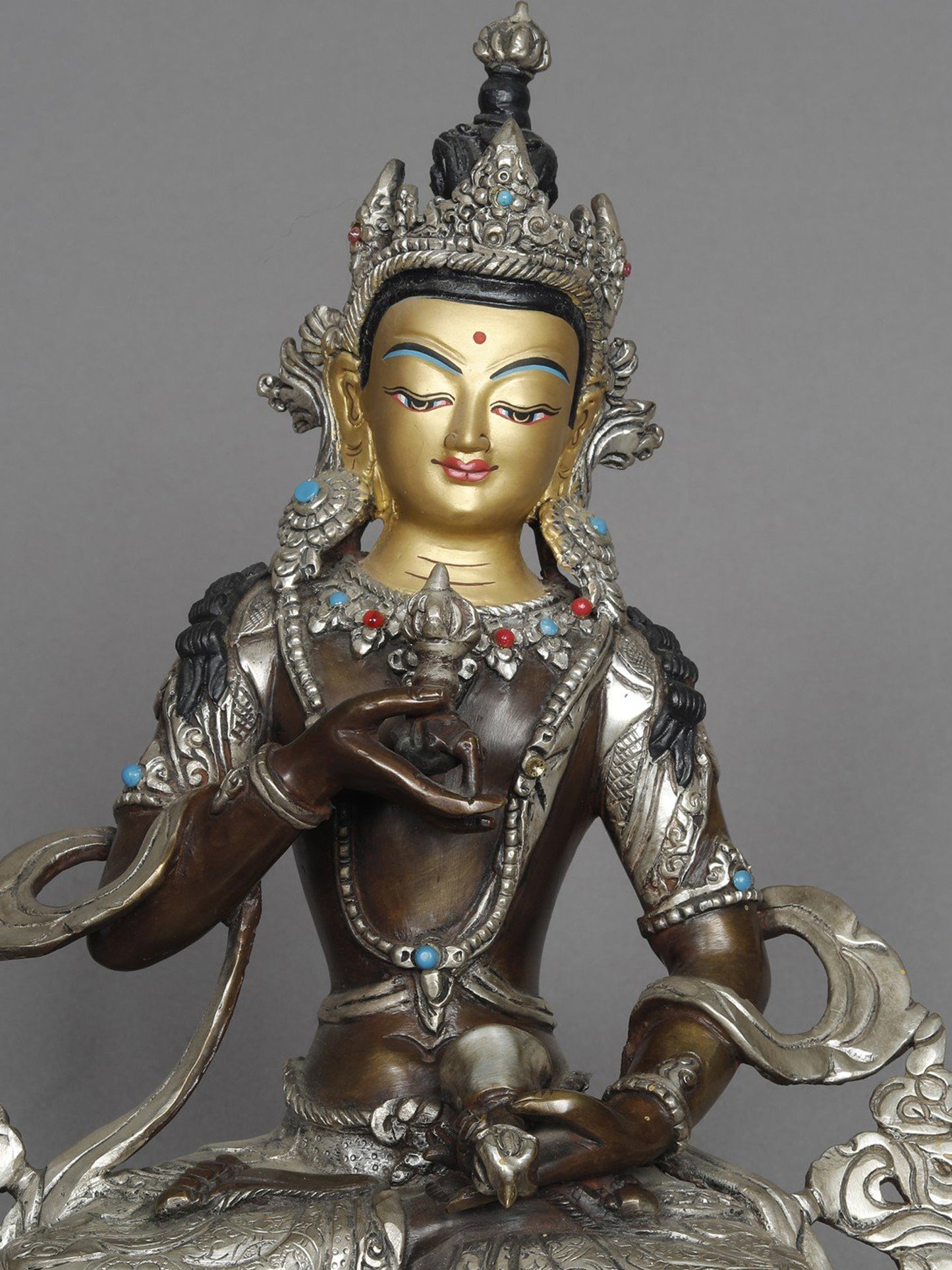 10" Tibetan Buddhist Deity Vajrasattva Attractive Statue From Nepal | Copper Statue | Decorative Copper Idol | Copper Statue For Temple