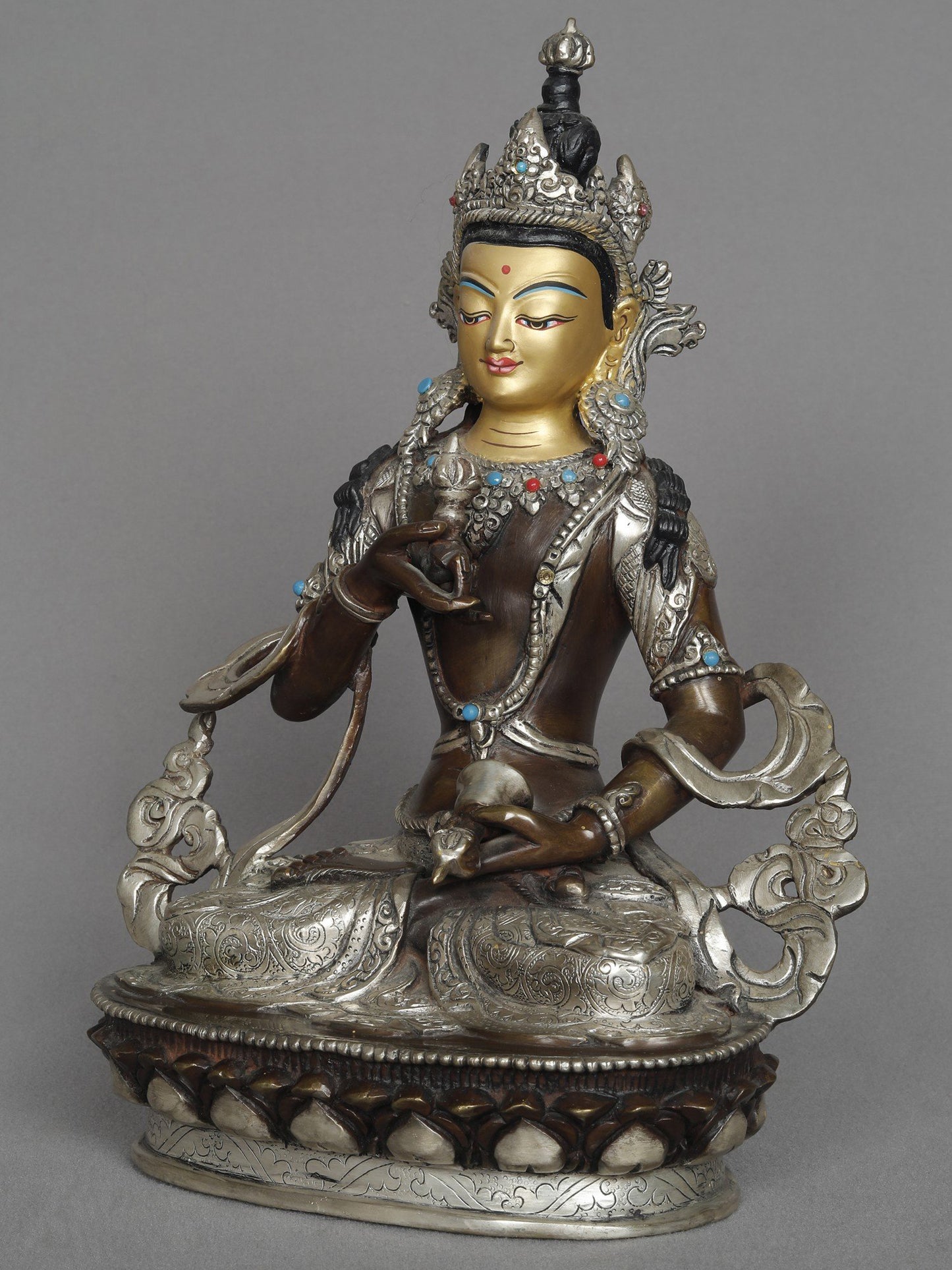 10" Tibetan Buddhist Deity Vajrasattva Attractive Statue From Nepal | Copper Statue | Decorative Copper Idol | Copper Statue For Temple