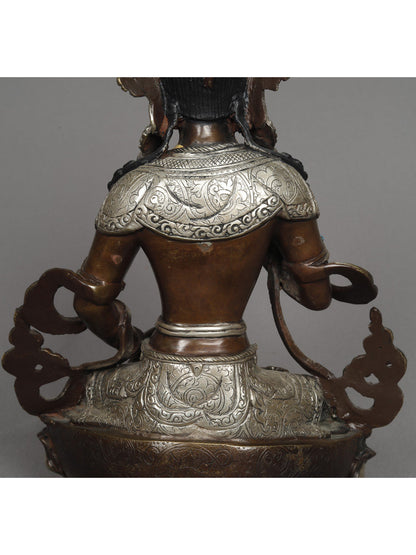 10" Tibetan Buddhist Deity Vajrasattva Attractive Statue From Nepal | Copper Statue | Decorative Copper Idol | Copper Statue For Temple