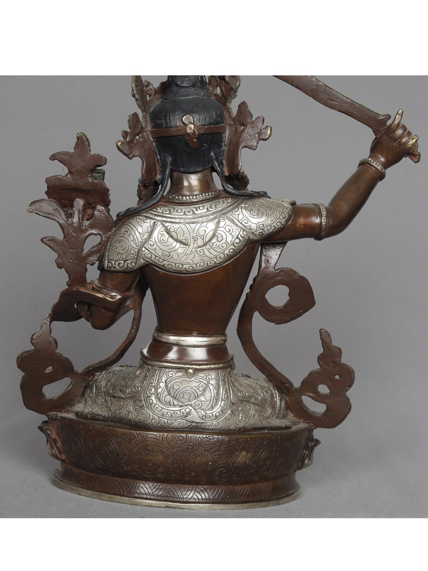 10" Manjushri With Sword Copper Idol From Nepal | Statue Of Bodhisattva | Copper Statue | Decorative Copper Idol | Copper Statue For Temple