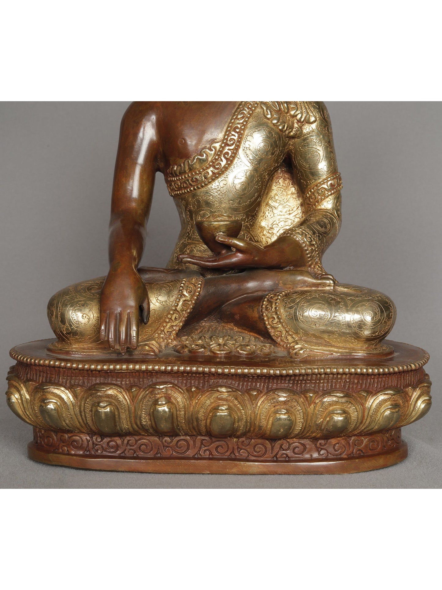 12" Lord Shakyamuni Buddha Copper Statue From Nepal | Copper Statue | Decorative Copper Idol | Copper Statue For Temple