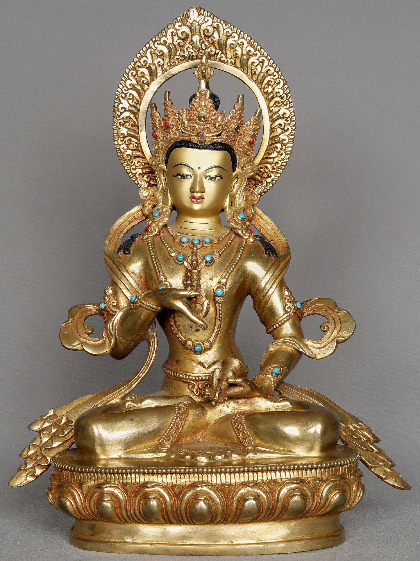 12" Tibetan Buddhist Deity Vajrasattva Statue From Nepal | Copper Statue | Decorative Copper Idol | Copper Statue For Temple