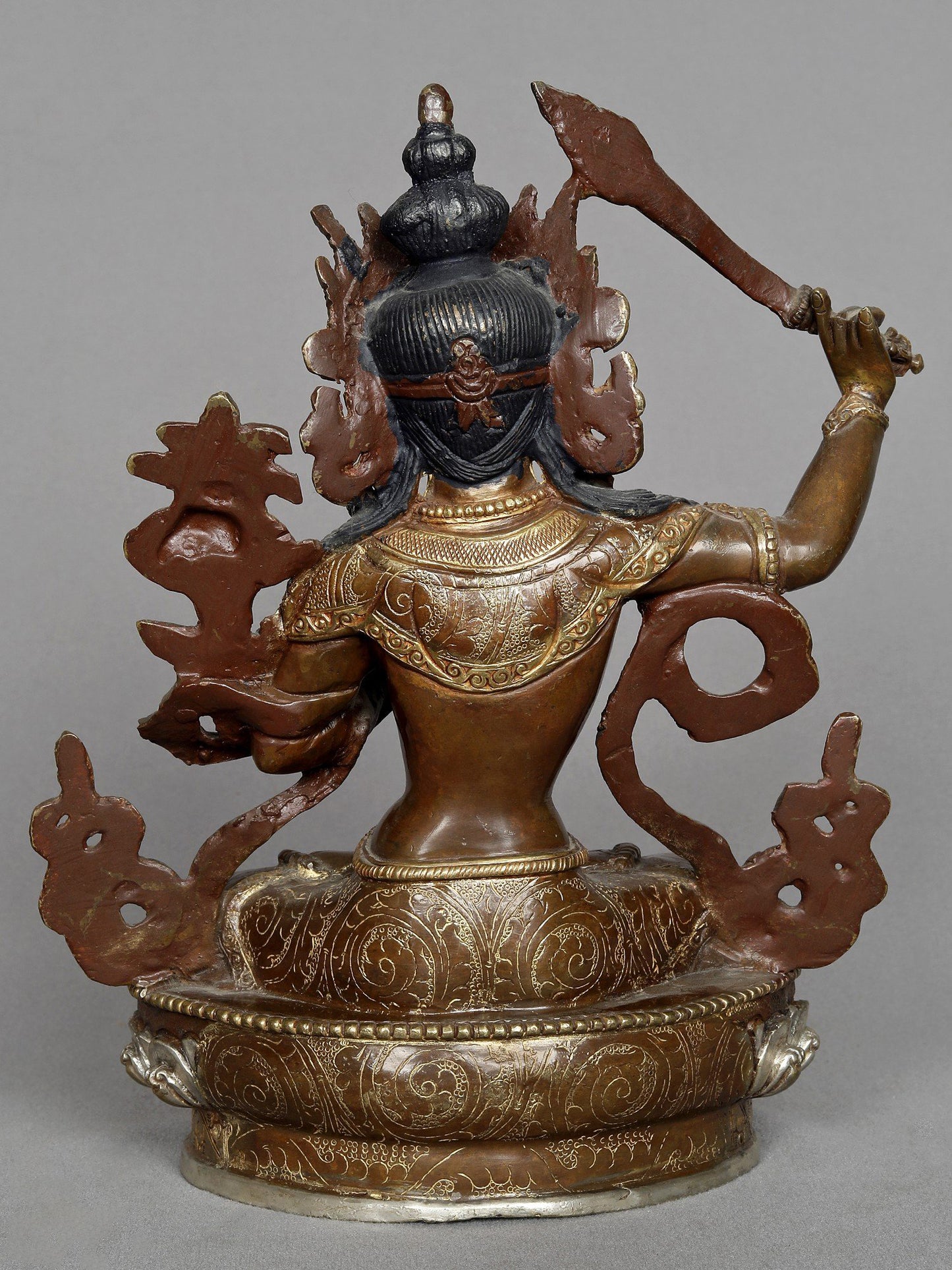 8" Manjushri On Kamalasan Copper Statue From Nepal | Copper Statue | Decorative Copper Idol | Copper Statue For Temple