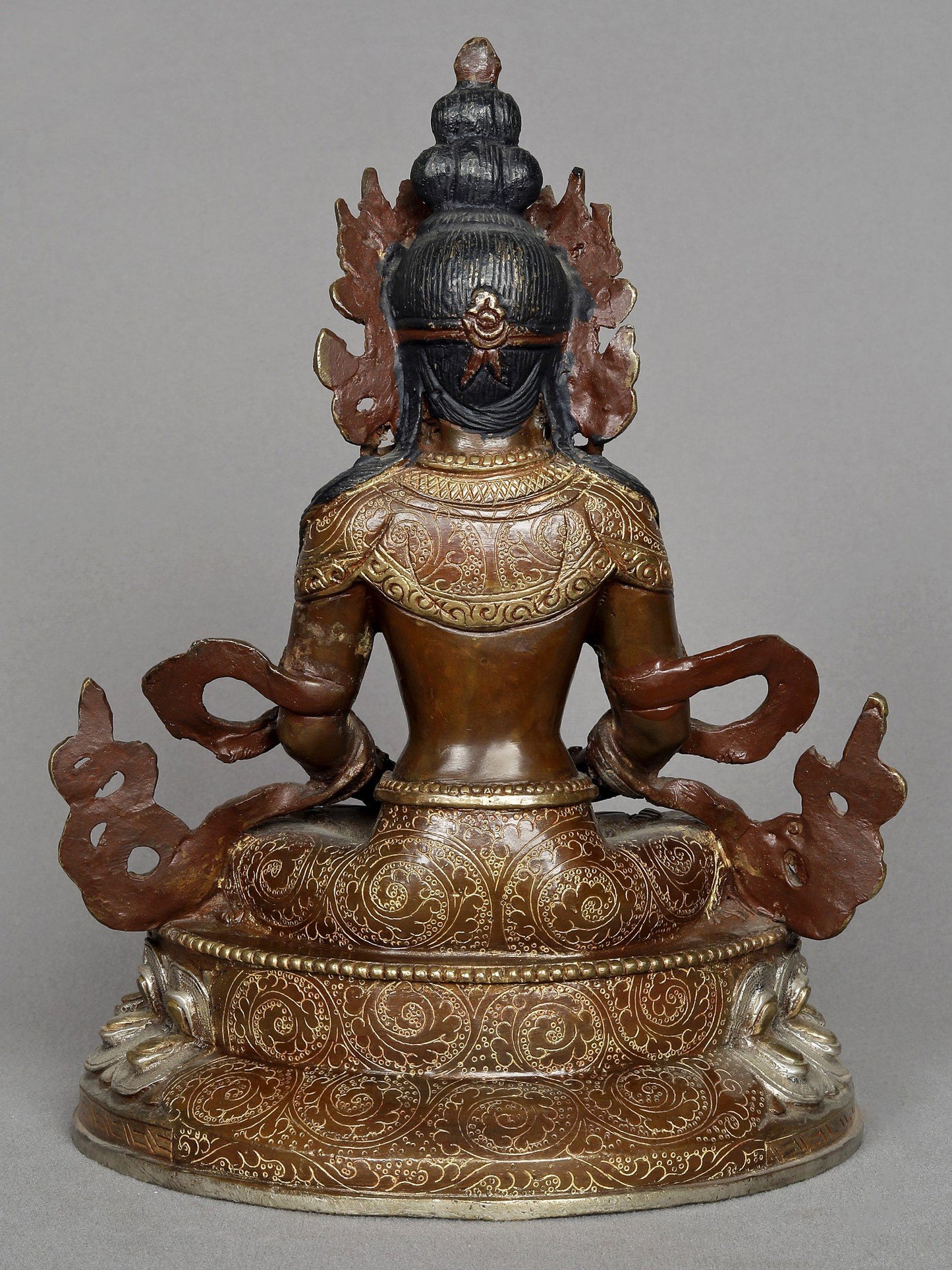 8" Copper Aparmita Statue From Nepal | Amitayus Nepalese Idol | Copper Statue | Decorative Copper Idol | Copper Statue For Temple