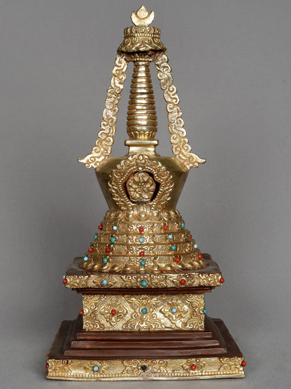 12" Namgyalma Top Of Stupa | Copper Statue | Decorative Copper Idol | Copper Statue For Temple