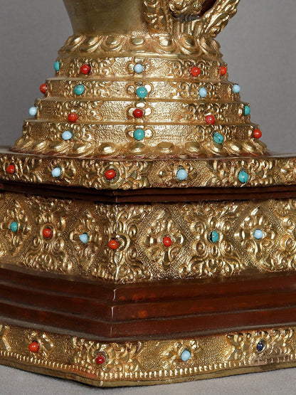 12" Namgyalma Top Of Stupa | Copper Statue | Decorative Copper Idol | Copper Statue For Temple