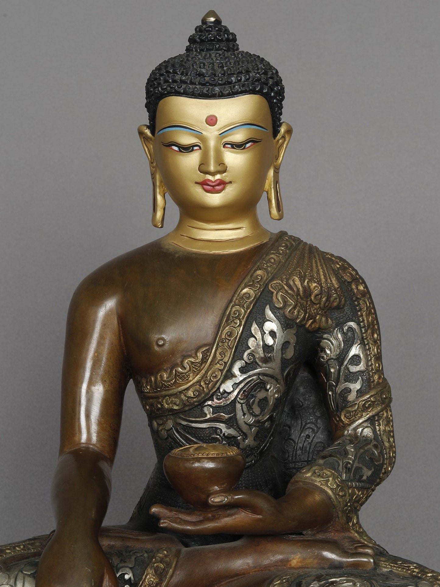 10" Lord Shakyamuni Buddha From Nepal | Copper Statue | Decorative Copper Idol | Copper Statue For Temple