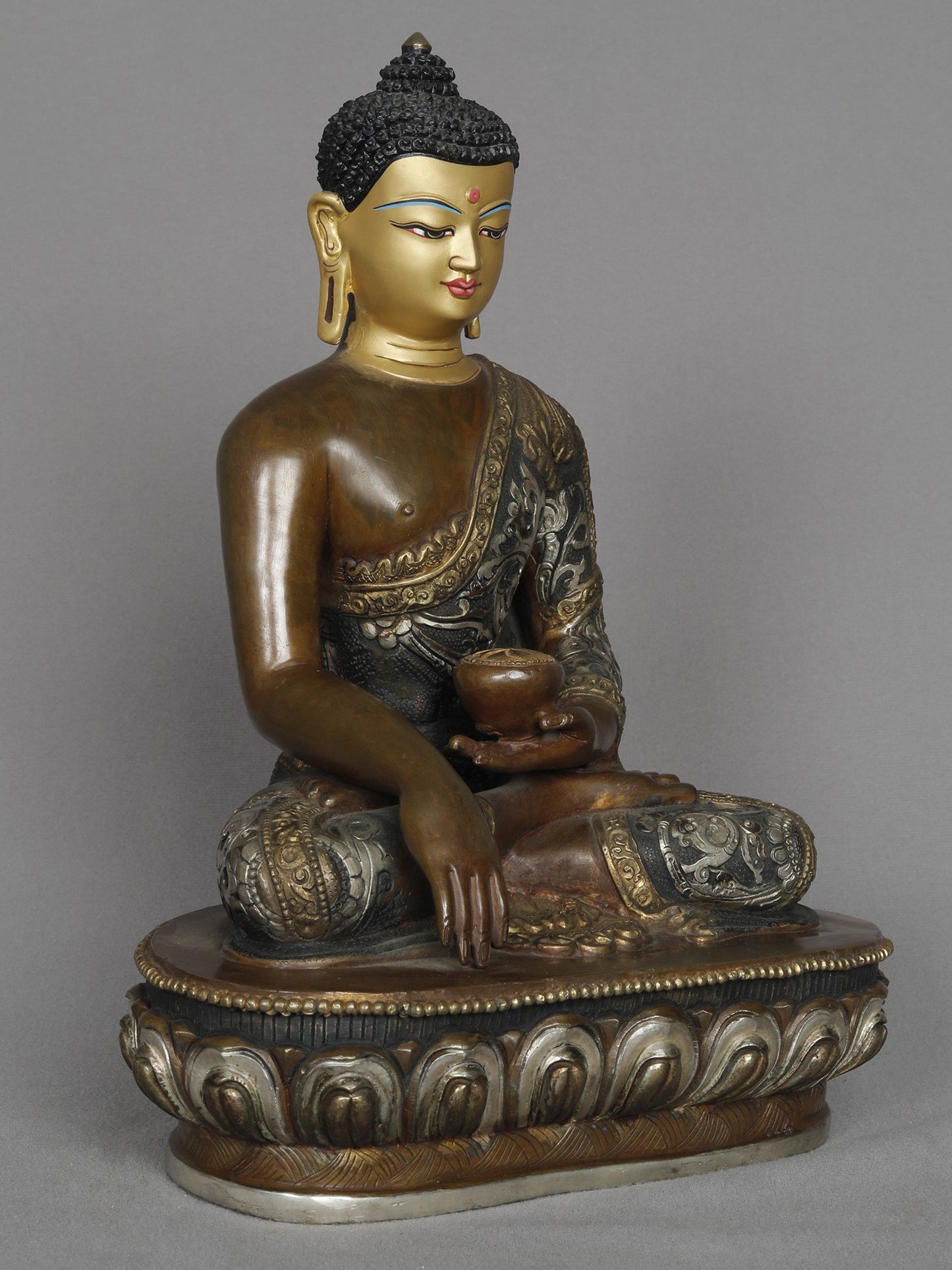 10" Lord Shakyamuni Buddha From Nepal | Copper Statue | Decorative Copper Idol | Copper Statue For Temple