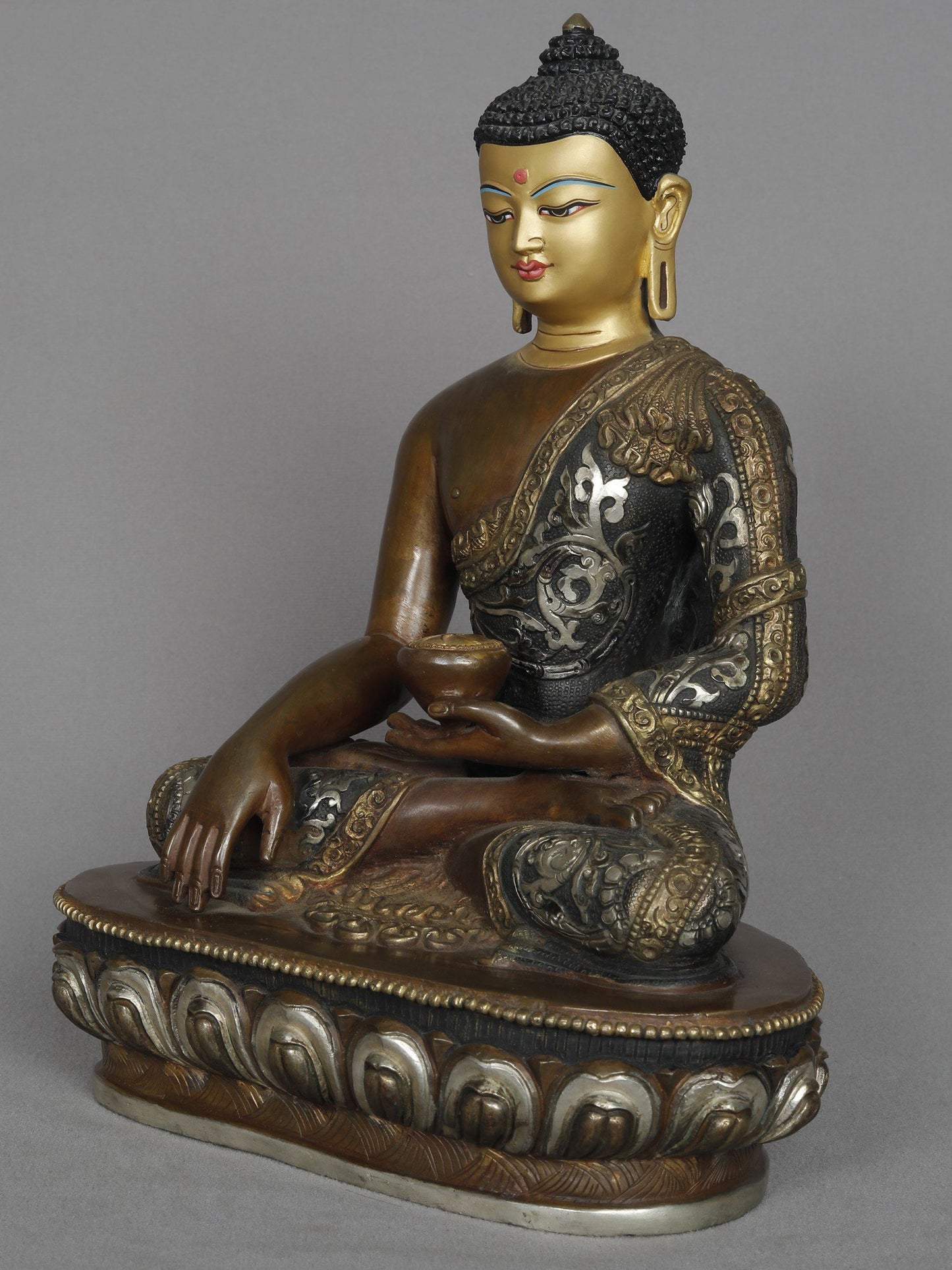 10" Lord Shakyamuni Buddha From Nepal | Copper Statue | Decorative Copper Idol | Copper Statue For Temple