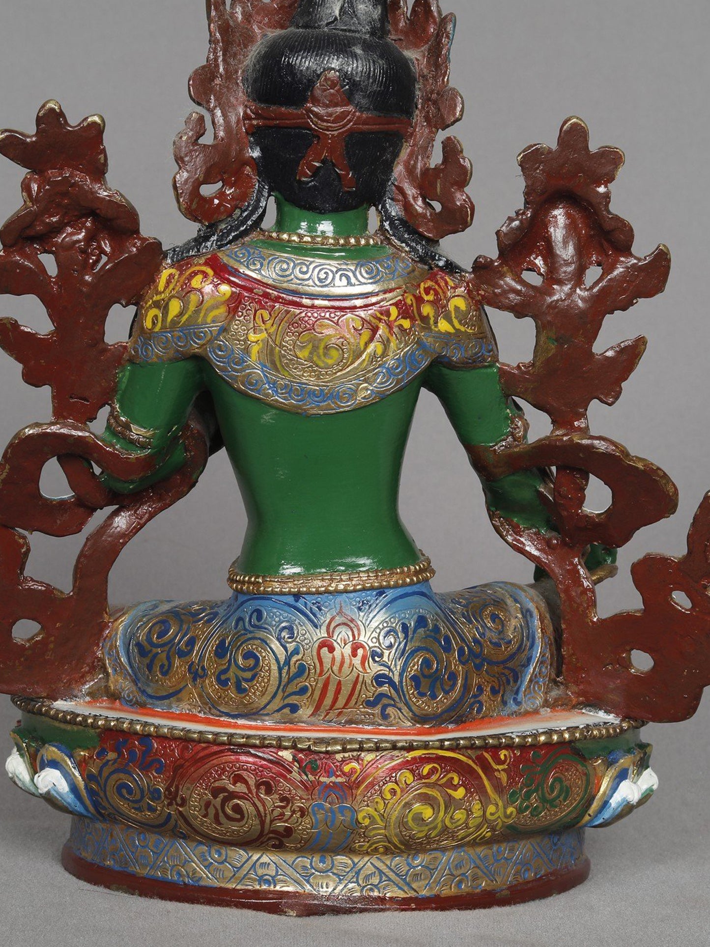 8" Green Tara Copper Idol From Nepal | Copper Statue | Decorative Copper Idol | Copper Statue For Temple