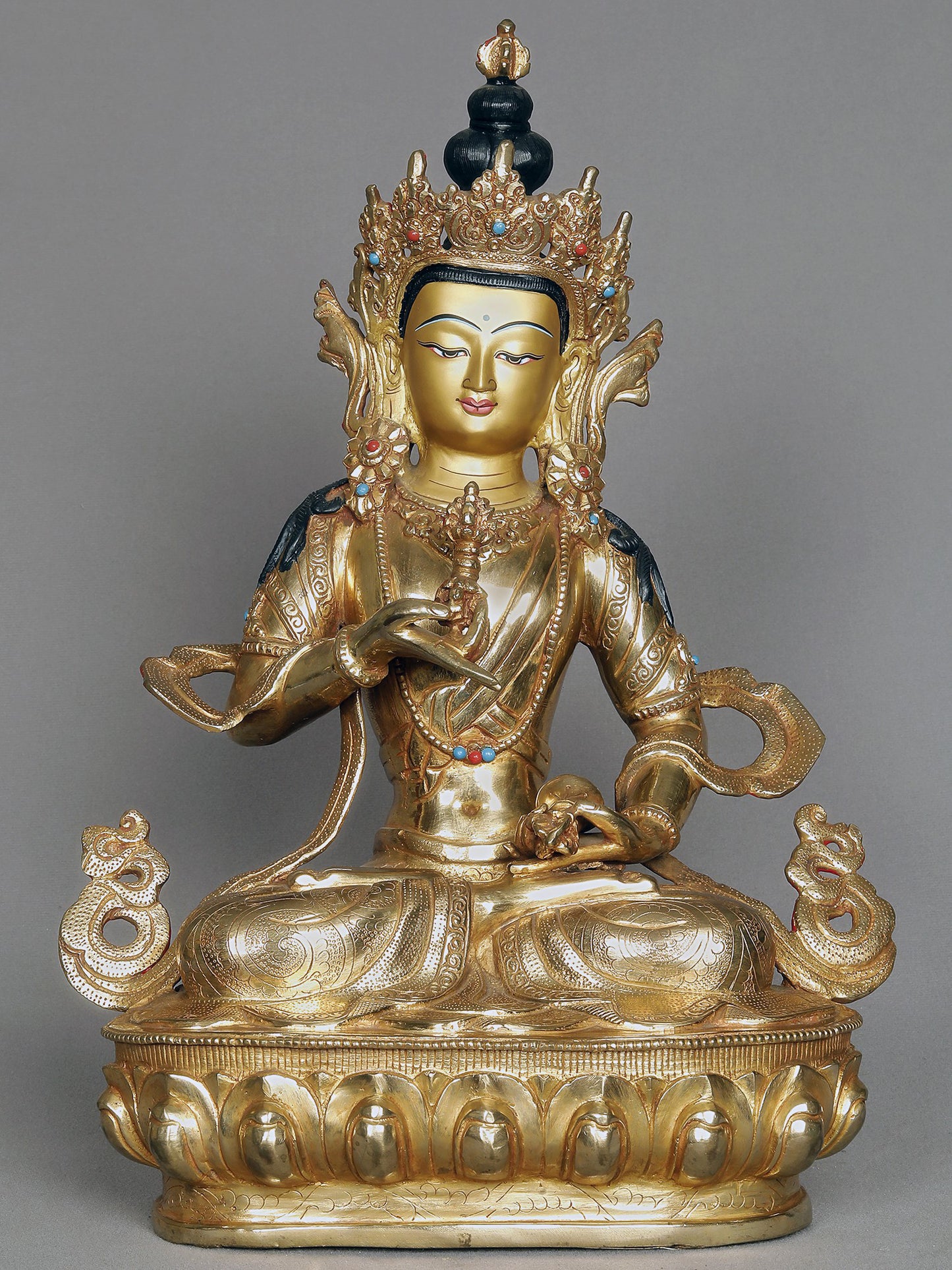 14" Tibetan Buddhist Deity Vajrasattva Idol | Copper Nepalese Idol | Copper Statue | Decorative Copper Idol | Copper Statue For Temple