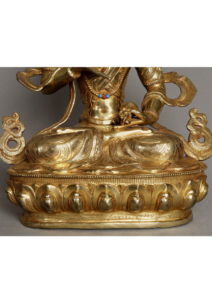 14" Tibetan Buddhist Deity Vajrasattva Idol | Copper Nepalese Idol | Copper Statue | Decorative Copper Idol | Copper Statue For Temple