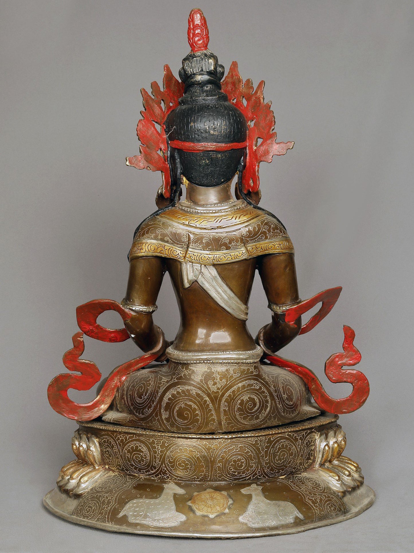 19" Copper Aparmita Statue From Nepal | Amitayus Copper Idol | Copper Nepalese Idol | Copper Statue | Decorative Copper Idol | Copper Statue For Temple