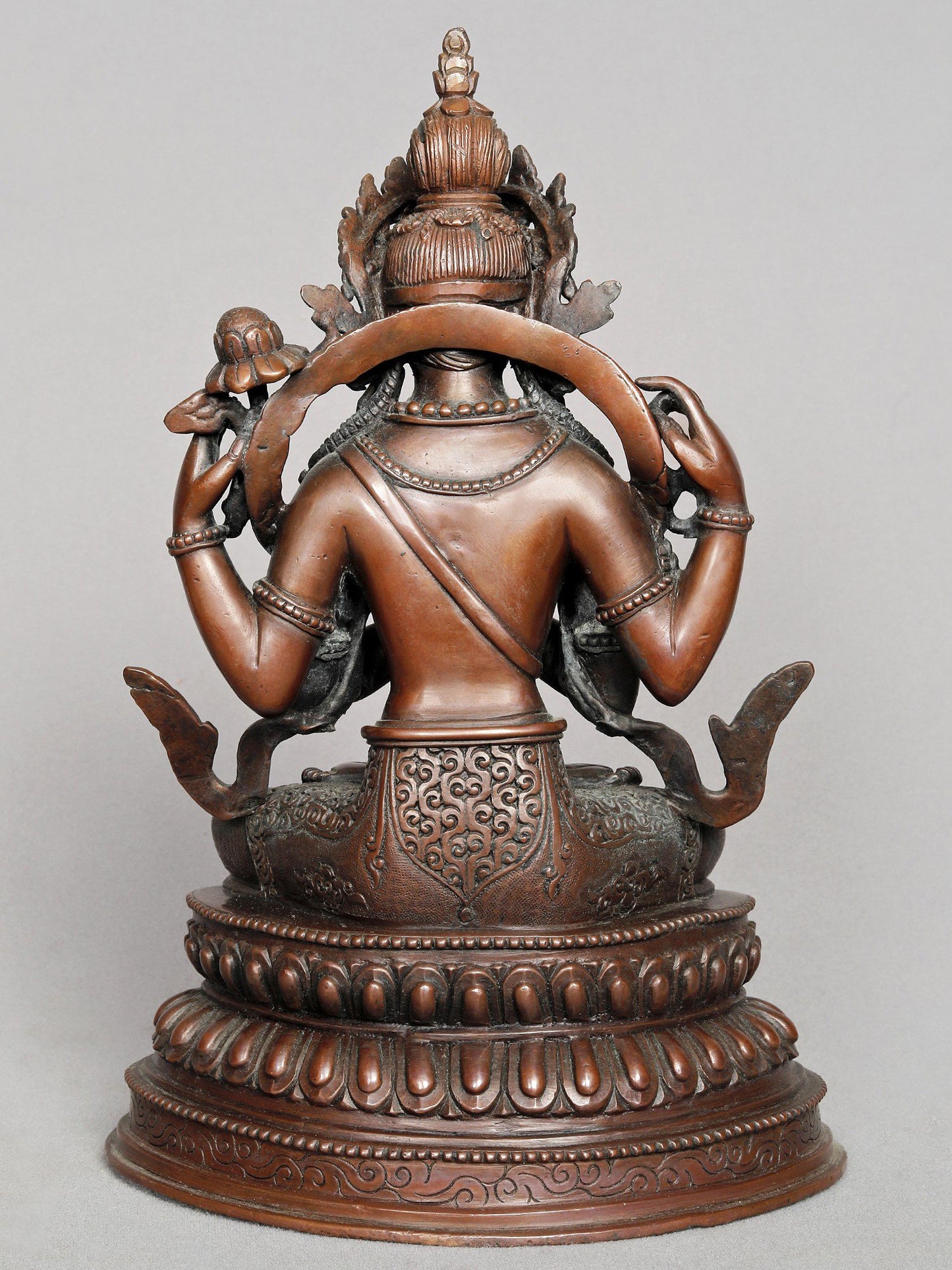 10" Meditative Deity Kharchari Copper Statue From Nepal | Buddhist Deity Copper Idol | Copper Statue | Decorative Copper Idol | Copper Statue For Temple