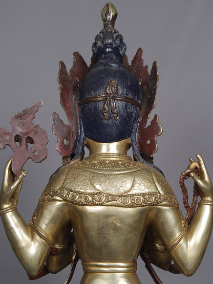 19" The Lord Kharchari From Nepal | Copper Statue | Decorative Copper Idol | Copper Statue For Temple