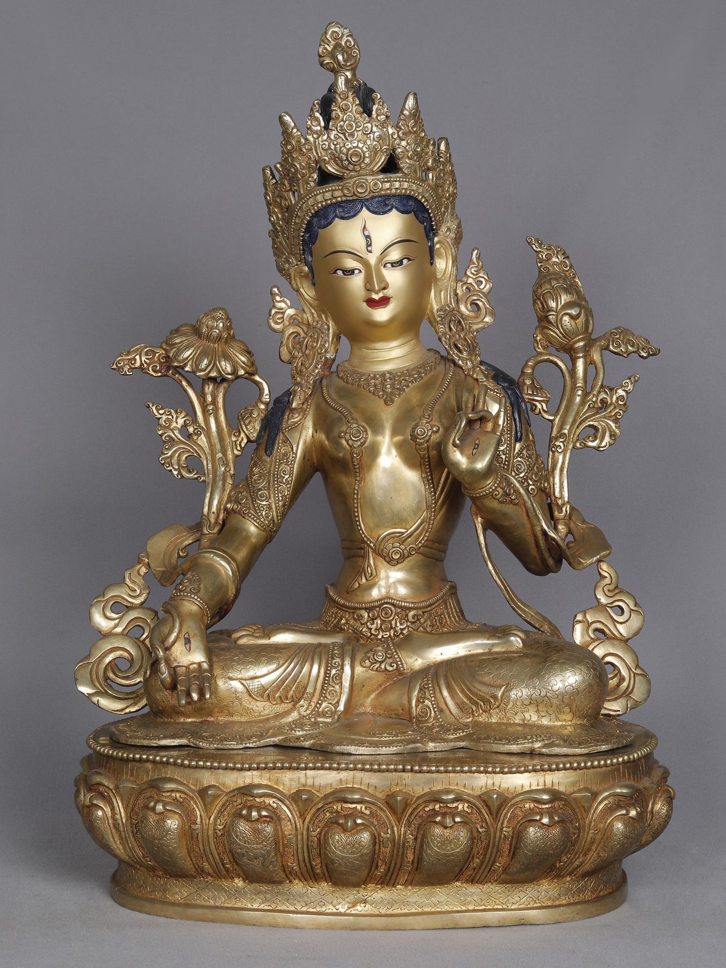 19" Goddess White Tara Copper Idol | Nepalese Sculpture | Copper Statue | Decorative Copper Idol | Copper Statue For Temple