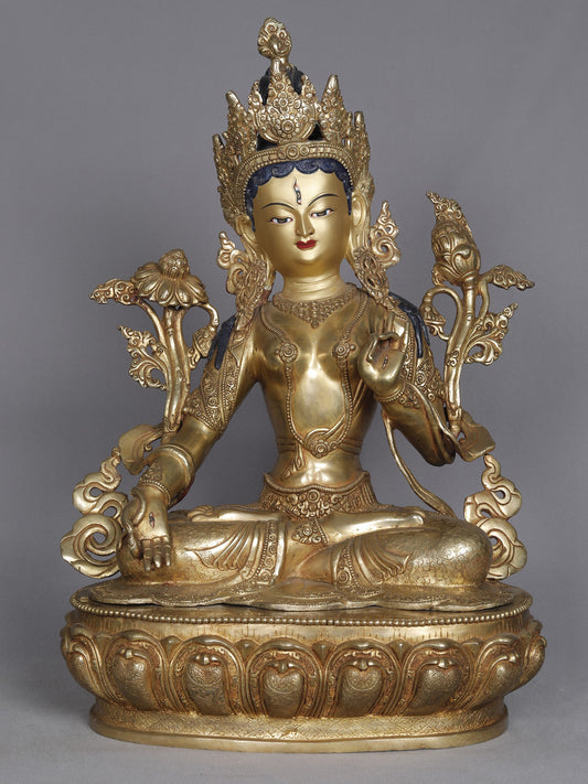 19" Goddess White Tara Copper Idol | Nepalese Sculpture | Copper Statue | Decorative Copper Idol | Copper Statue For Temple