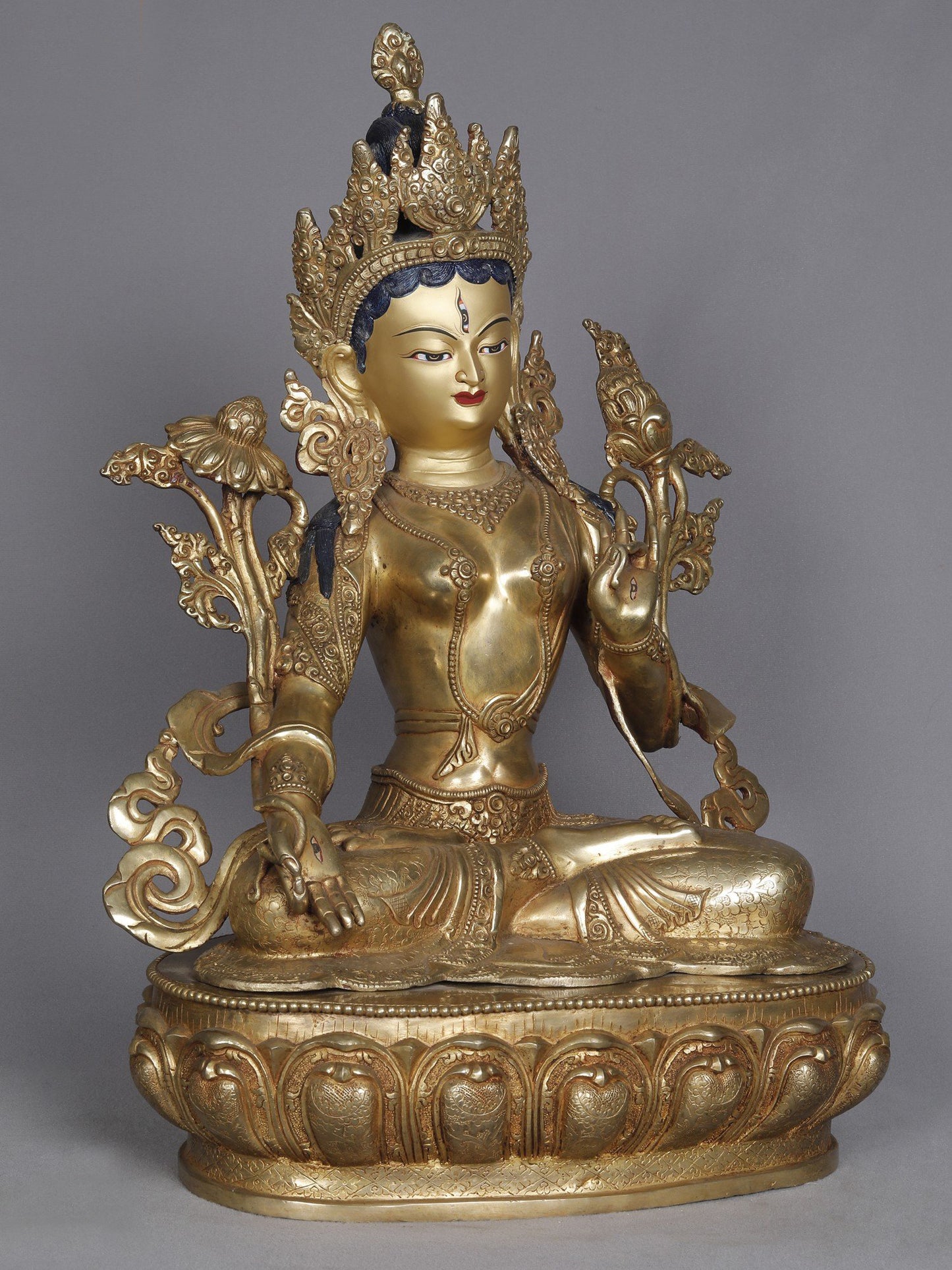 19" Goddess White Tara Copper Idol | Nepalese Sculpture | Copper Statue | Decorative Copper Idol | Copper Statue For Temple