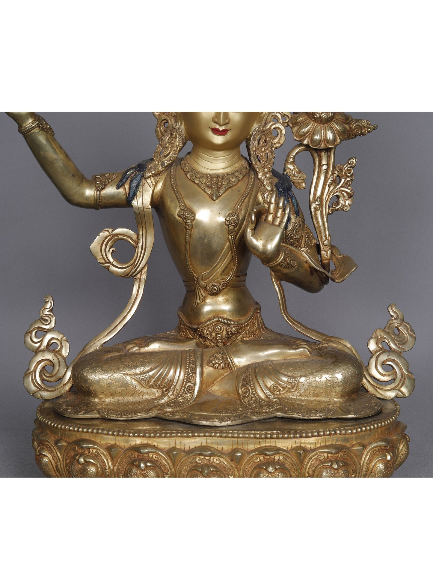 19" Manjushri Copper Statue | Sculpture From Nepal | Copper Statue | Decorative Copper Idol | Copper Statue For Temple