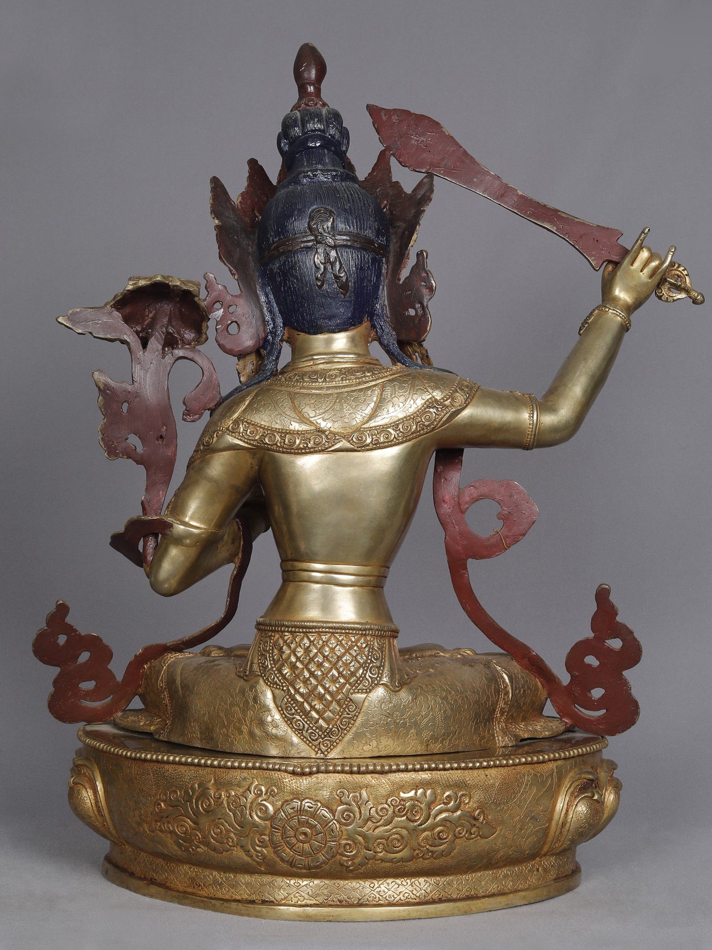 19" Manjushri Copper Statue | Sculpture From Nepal | Copper Statue | Decorative Copper Idol | Copper Statue For Temple