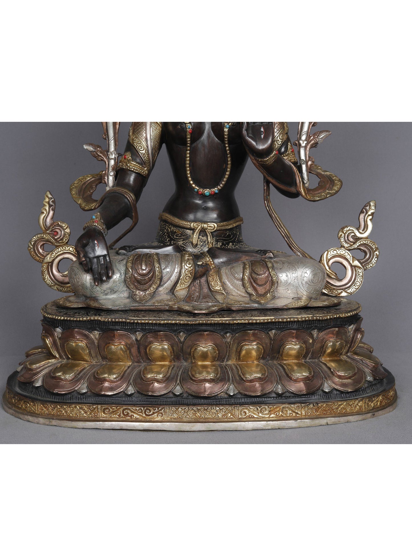 19" Goddess White Tara Nepalese Copper Statue | Sculpture From Nepal | Copper Statue | Decorative Copper Idol | Copper Statue For Temple