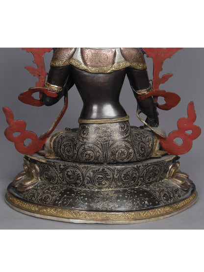 19" Goddess White Tara Nepalese Copper Statue | Sculpture From Nepal | Copper Statue | Decorative Copper Idol | Copper Statue For Temple