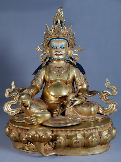 30" The Yaksha King Jambhala From Nepal | Nepalese Copper Statue| Decorative Copper Idol | Copper Statue For Temple