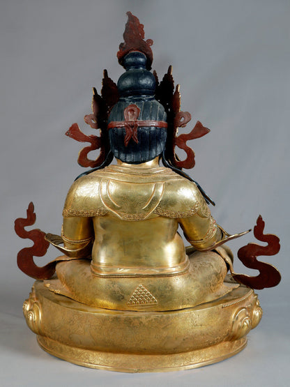 30" The Yaksha King Jambhala From Nepal | Nepalese Copper Statue| Decorative Copper Idol | Copper Statue For Temple