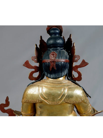 30" The Yaksha King Jambhala From Nepal | Nepalese Copper Statue| Decorative Copper Idol | Copper Statue For Temple