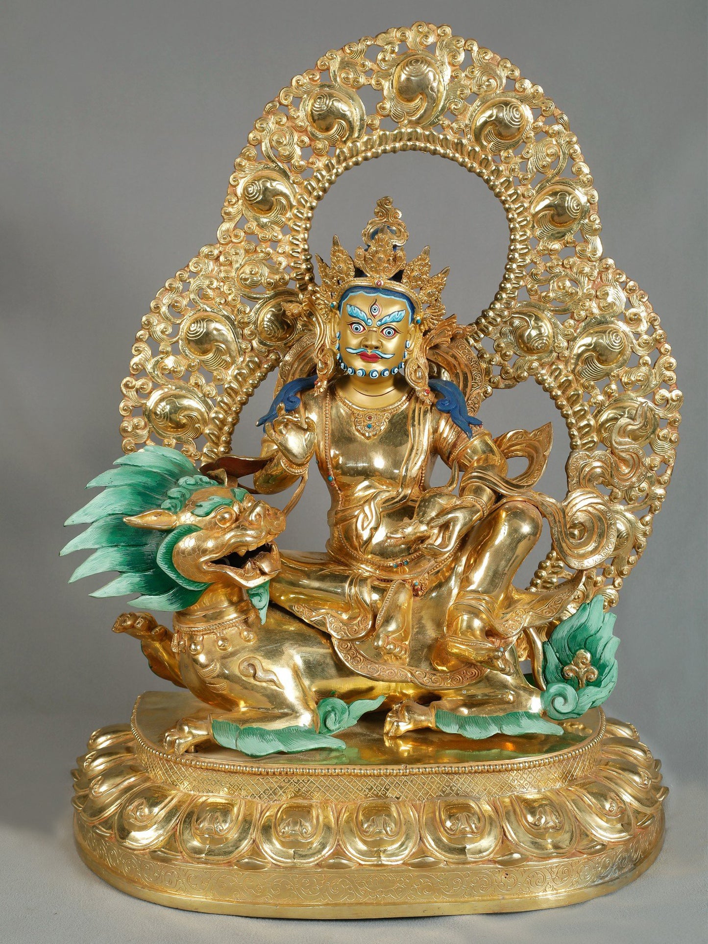 25" Magnificent Jambhala (Kubera)  From Nepal | Nepalese Copper Statue| Decorative Copper Idol | Copper Statue For Temple