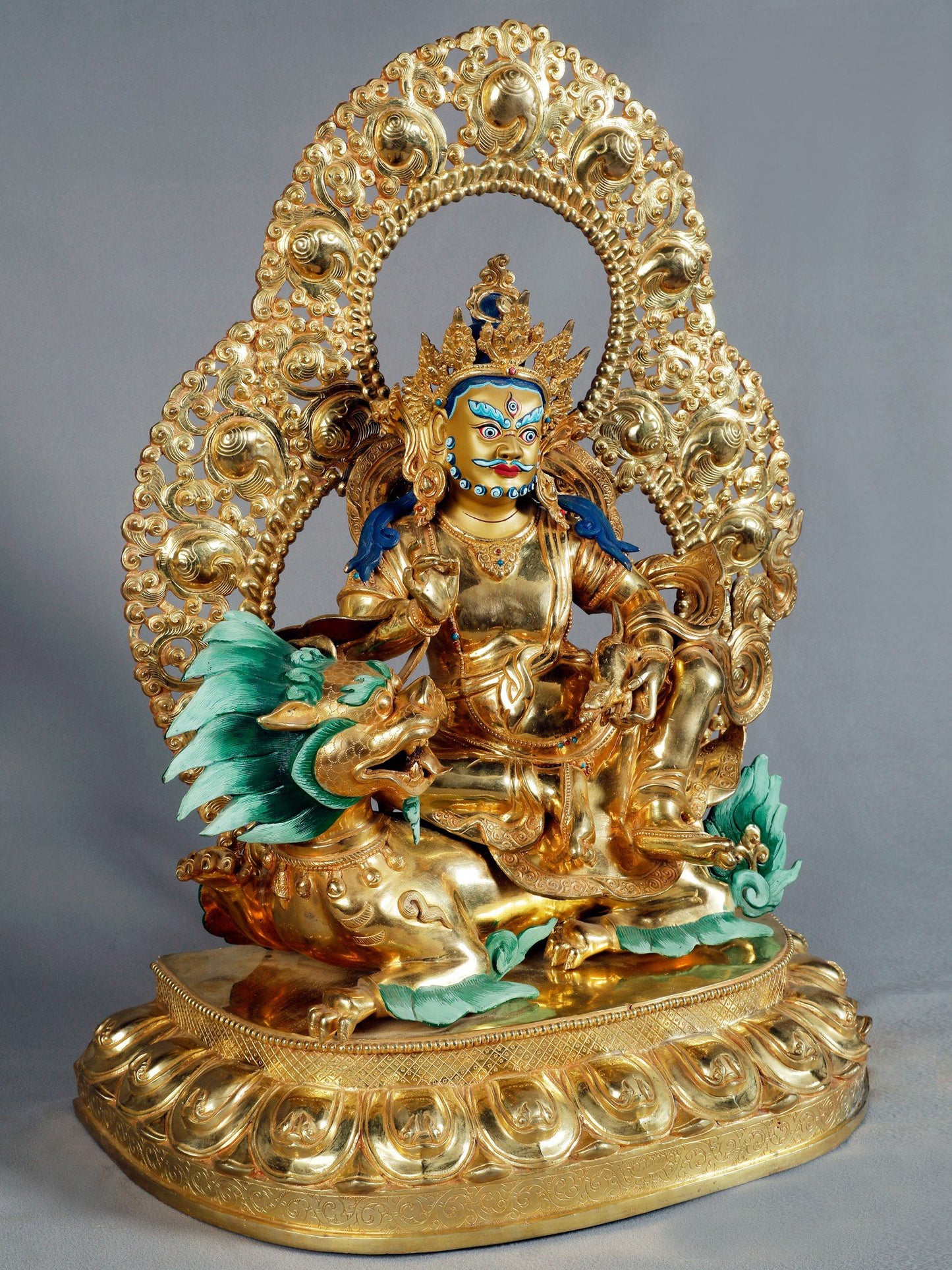 25" Magnificent Jambhala (Kubera)  From Nepal | Nepalese Copper Statue| Decorative Copper Idol | Copper Statue For Temple