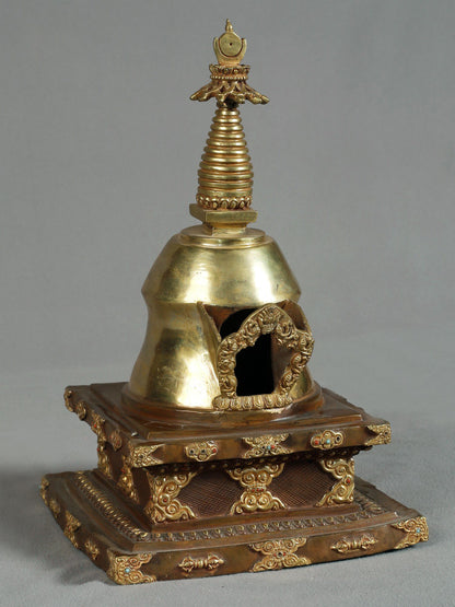 12" Copper Namgyalma Stupa Statue | Nepalese Copper Statue| Decorative Copper Idol | Copper Statue For Temple