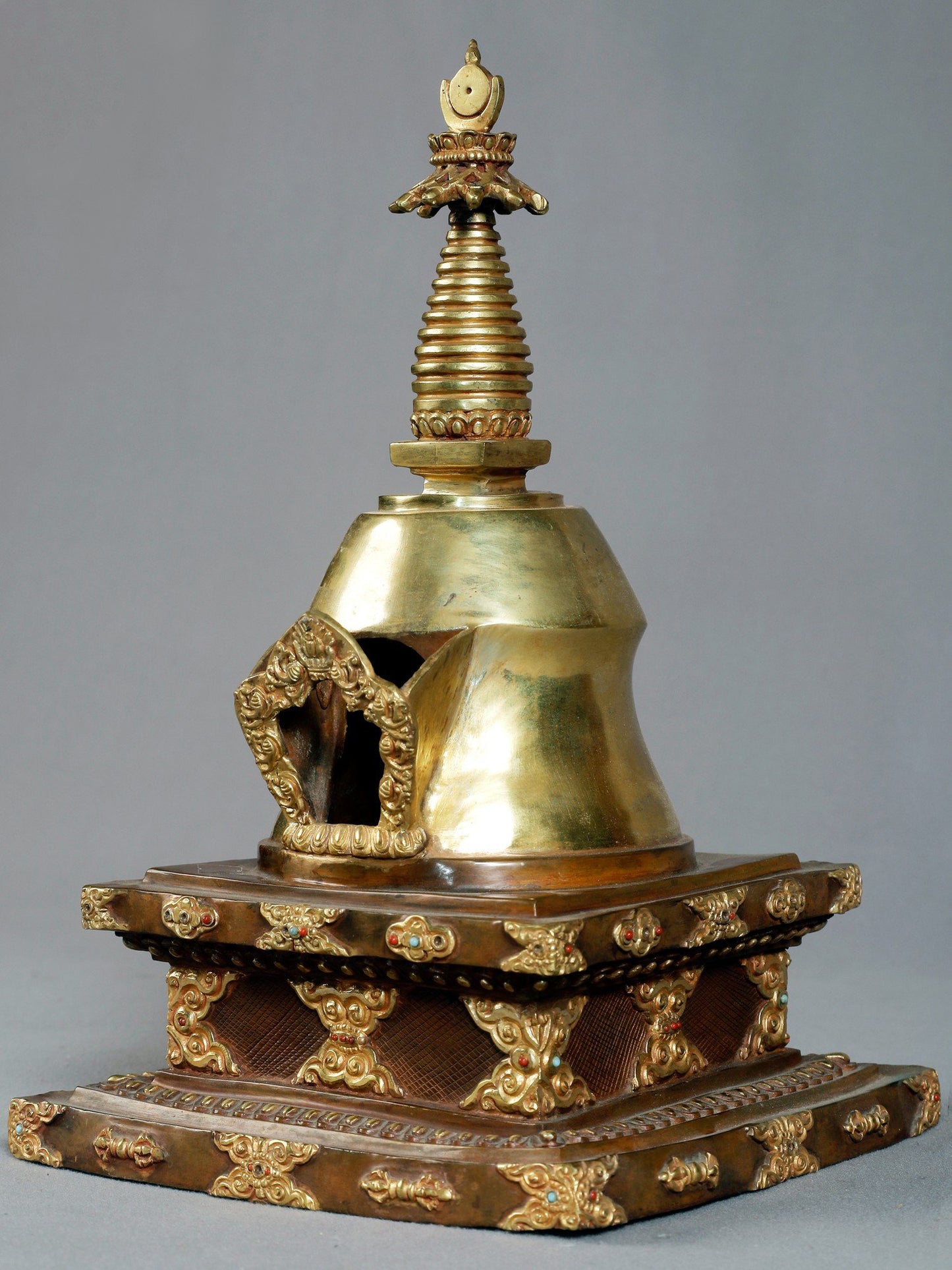 12" Copper Namgyalma Stupa Statue | Nepalese Copper Statue| Decorative Copper Idol | Copper Statue For Temple