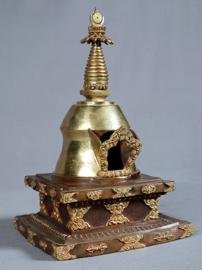 12" Copper Namgyalma Stupa Statue | Nepalese Copper Statue| Decorative Copper Idol | Copper Statue For Temple