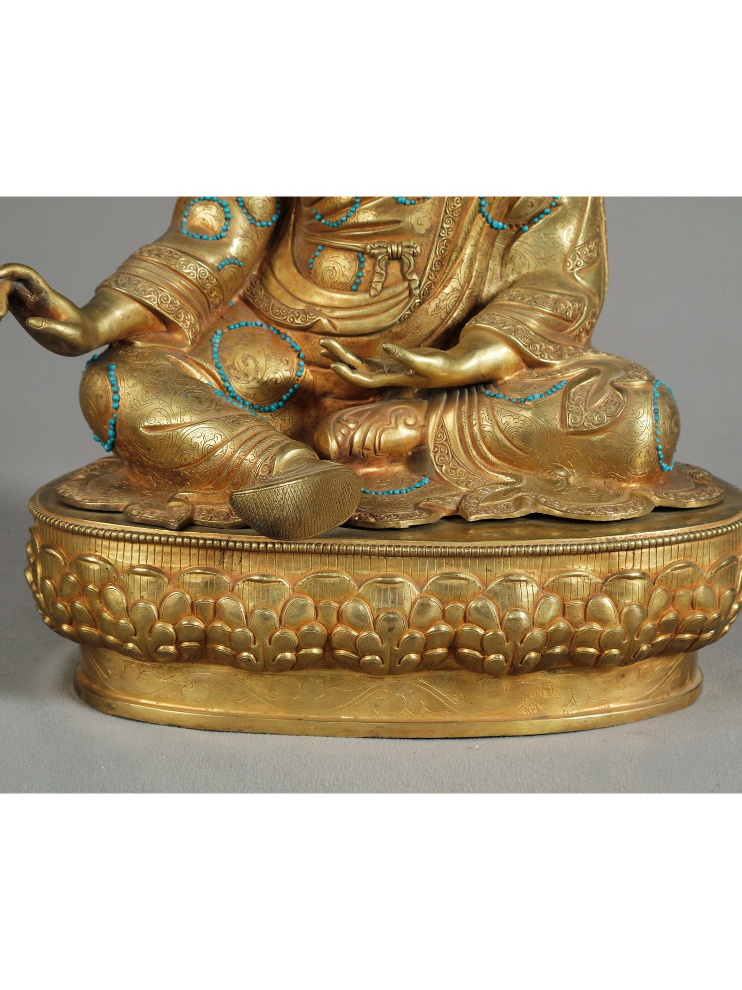 20" Crowned Guru Padmasambhava From Nepal | Nepalese Copper Statue| Decorative Copper Idol | Copper Statue For Temple