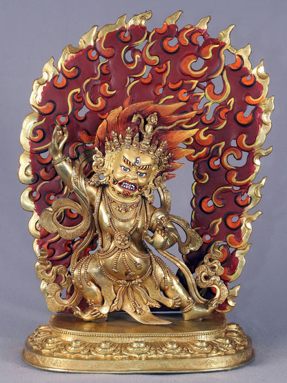 18" The Angry Vajrapani Statue From Nepal | Nepalese Copper Statue| Decorative Copper Idol | Copper Statue For Temple