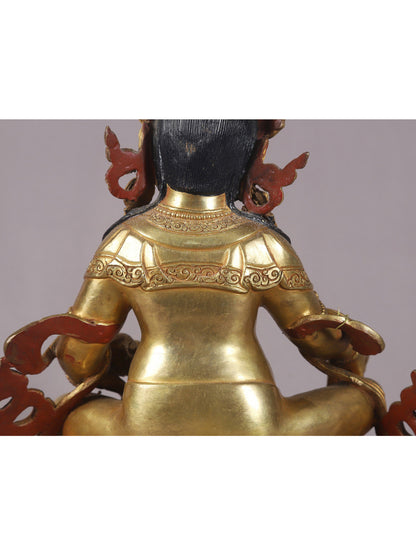 11" Jambhala Copper Statue From Nepal | Buddhist Deity Idols | Nepalese Copper Statue| Decorative Copper Idol | Copper Statue For Temple