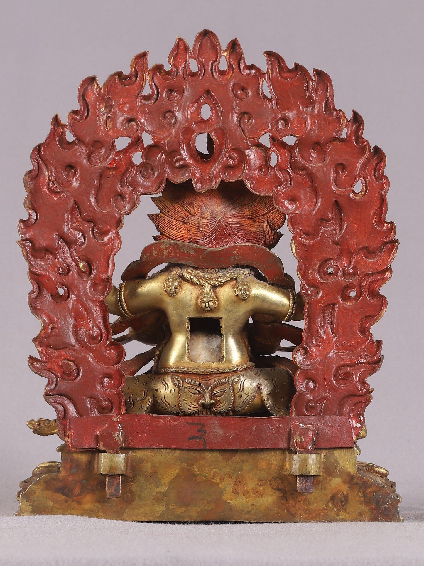 9" Four Armed Mahakala Copper Statue From Nepal | Buddhist Deity Idol | Nepalese Copper Statue| Decorative Copper Idol | Copper Statue For Temple