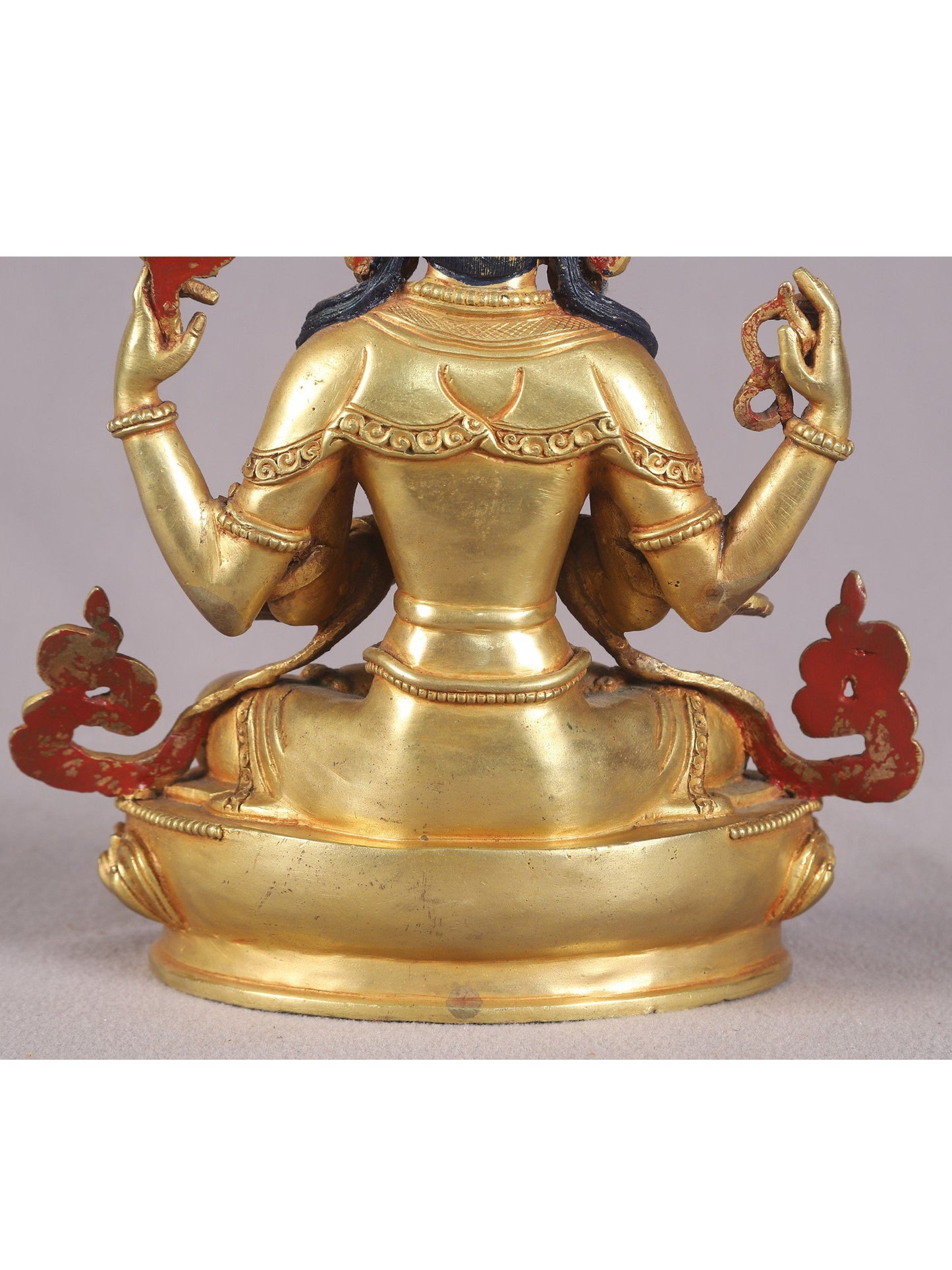 9" Four Armed Kharchari Nepalese Copper Idol | Buddhist Deity Idol | Nepalese Copper Statue| Decorative Copper Idol | Copper Statue For Temple