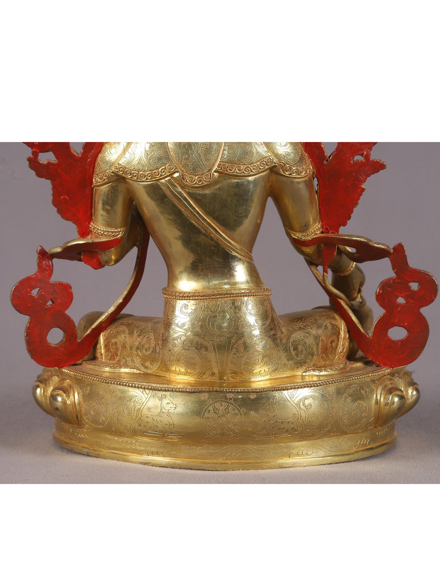 16" Goddess Tara With Attractive Carving Copper Statue From Nepal | Nepalese Copper Statue| Decorative Copper Idol | Copper Statue For Temple