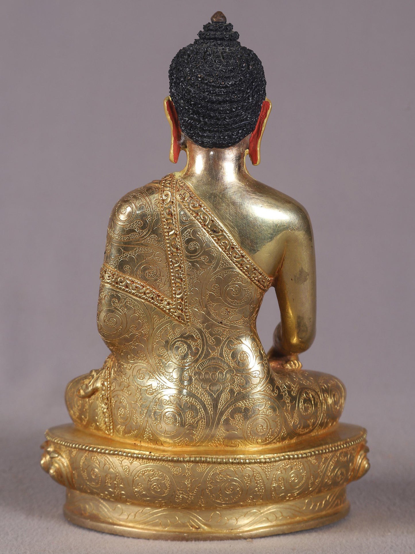 9" Bhumi Sparsha Lord Buddha From Nepal | Nepalese Copper Statue| Decorative Copper Idol | Copper Statue For Temple