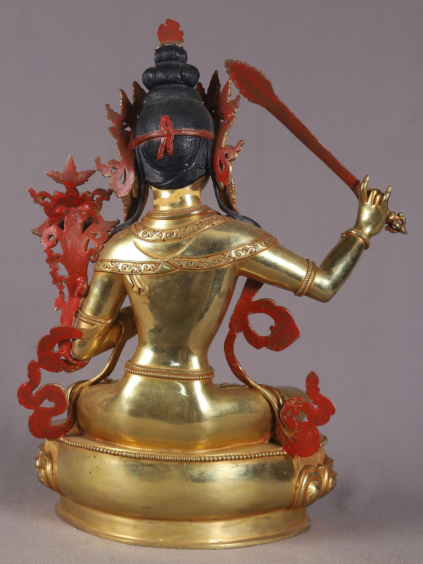 16" Manjushri Copper Idol With Sword | Nepalese Copper Statue| Decorative Copper Idol | Copper Statue For Temple