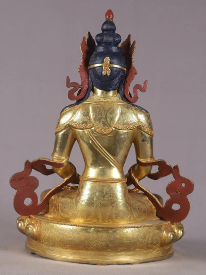 15" Aparmita Statue From Nepal - Amitayus Idol | Nepalese Copper Statue| Decorative Copper Idol | Copper Statue For Temple