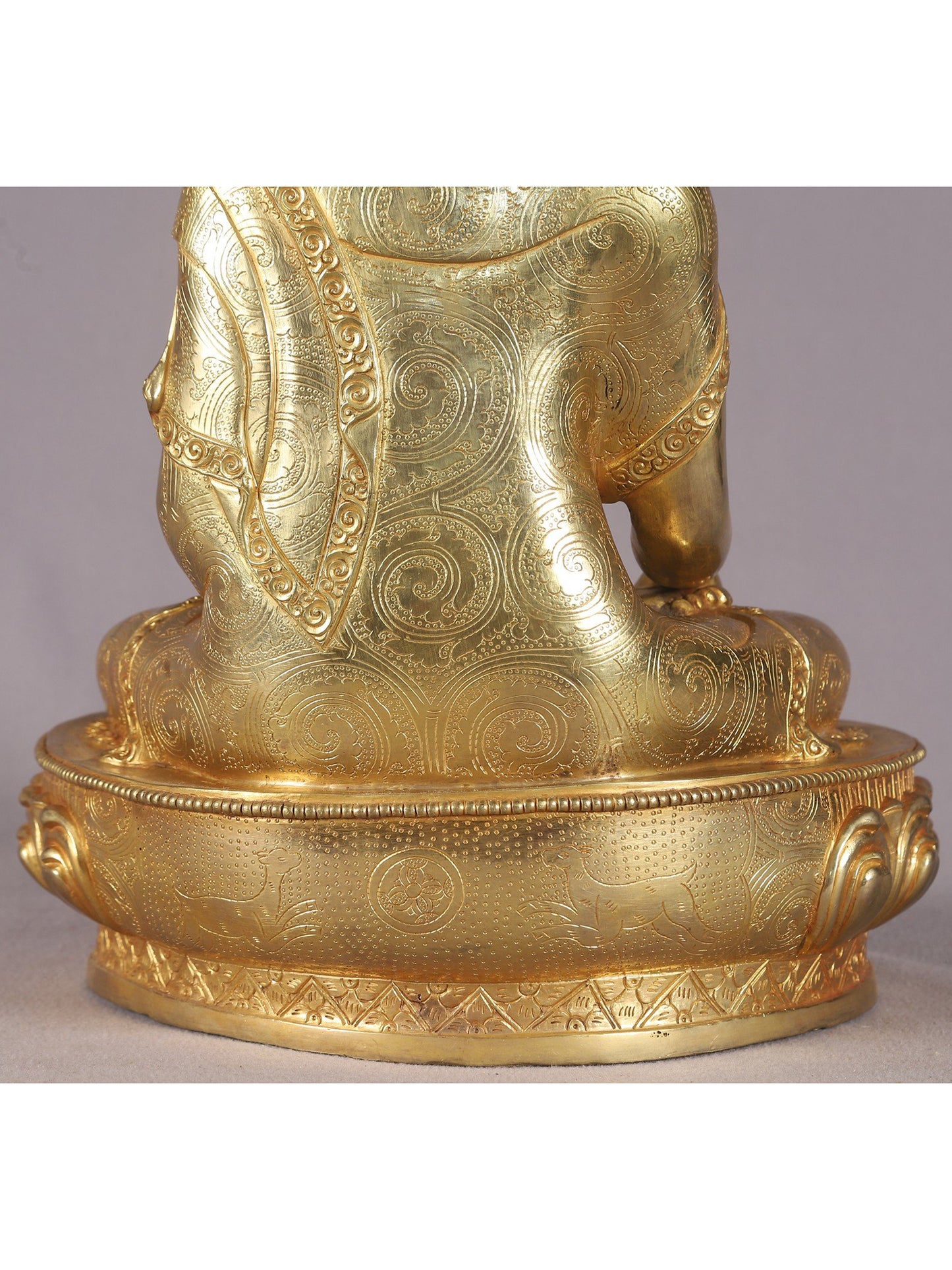 15" Kamalasana Lord Buddha Copper Idol | Nepalese Copper Statue | Decorative Copper Idol | Copper Statue For Temple